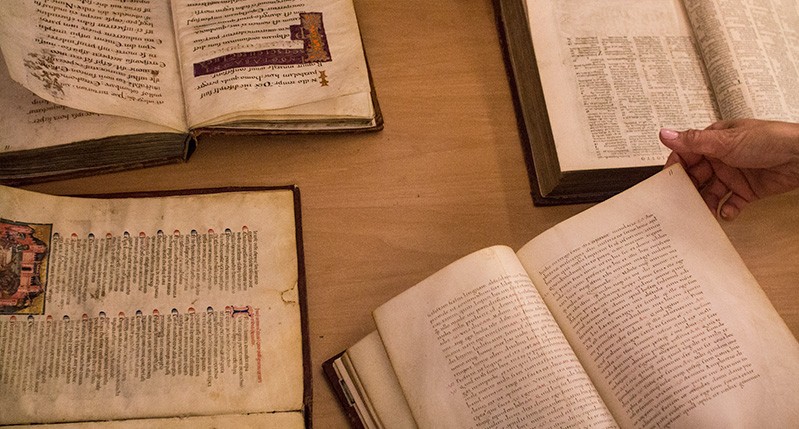 photograph of a ancient books