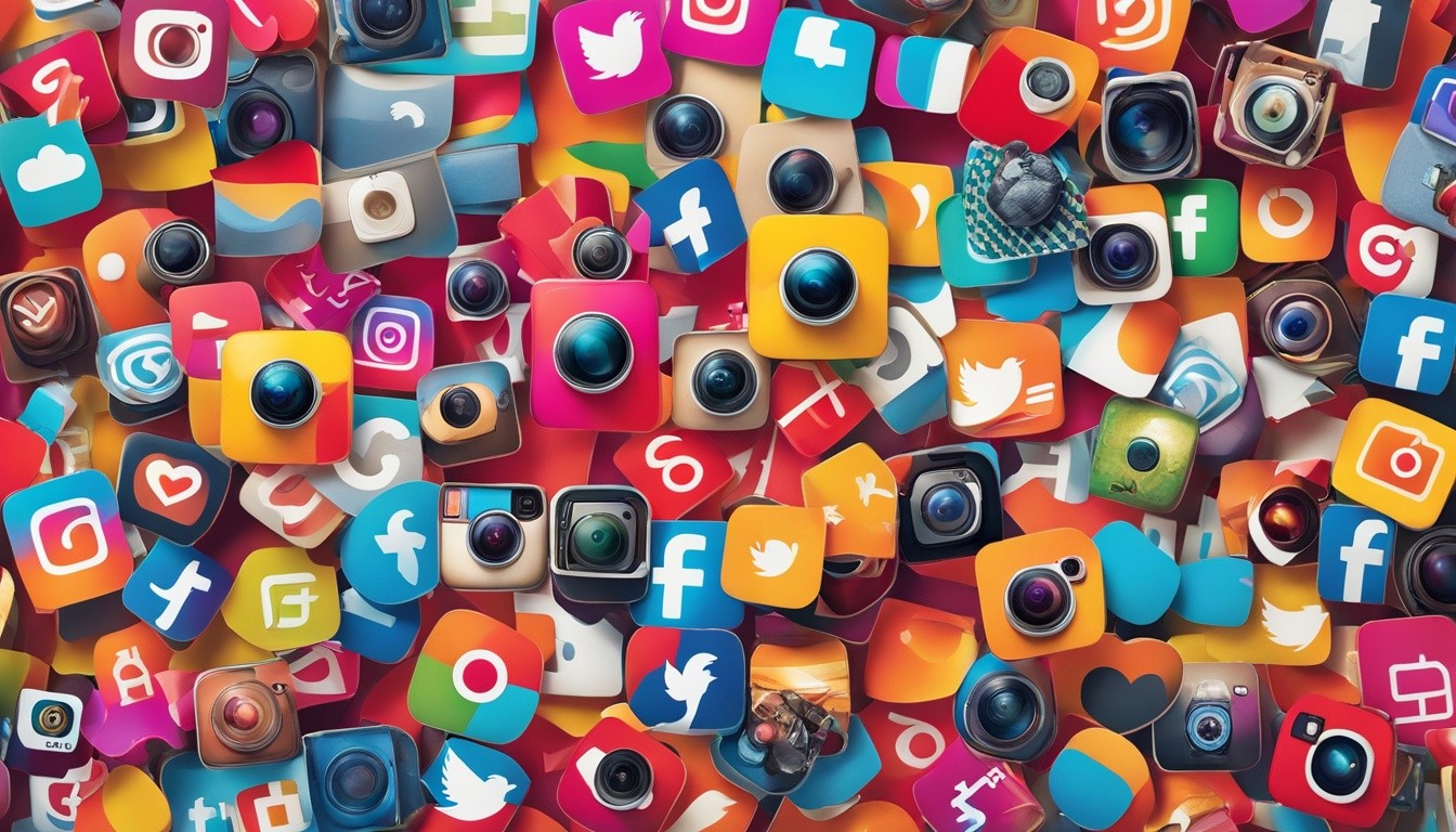 A colorful collection of Instagram icons representing different brands with a common thread of branded hashtags. Each icon is accompanied by a unique and eye-catching hashtag that reflects the brand's values and message. The icons are arranged in a visually pleasing pattern, each one standing out while still being part of the cohesive whole. A sense of community is conveyed through the use of these hashtags, bringing together followers and fans of each brand under one virtual roof.