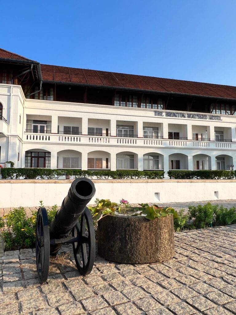 The facade of the Brunton Boatyard Hotel in Fort Kochi
