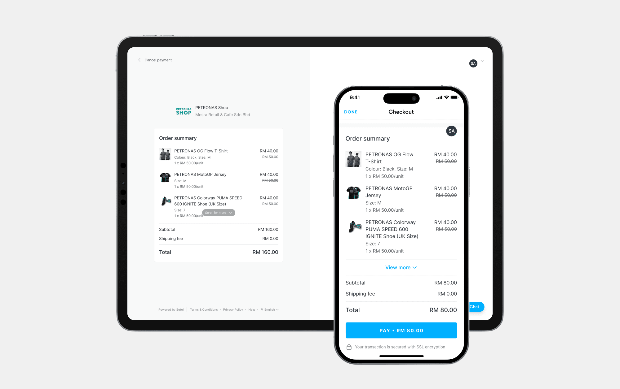 Desktop and mobile view of order smmary