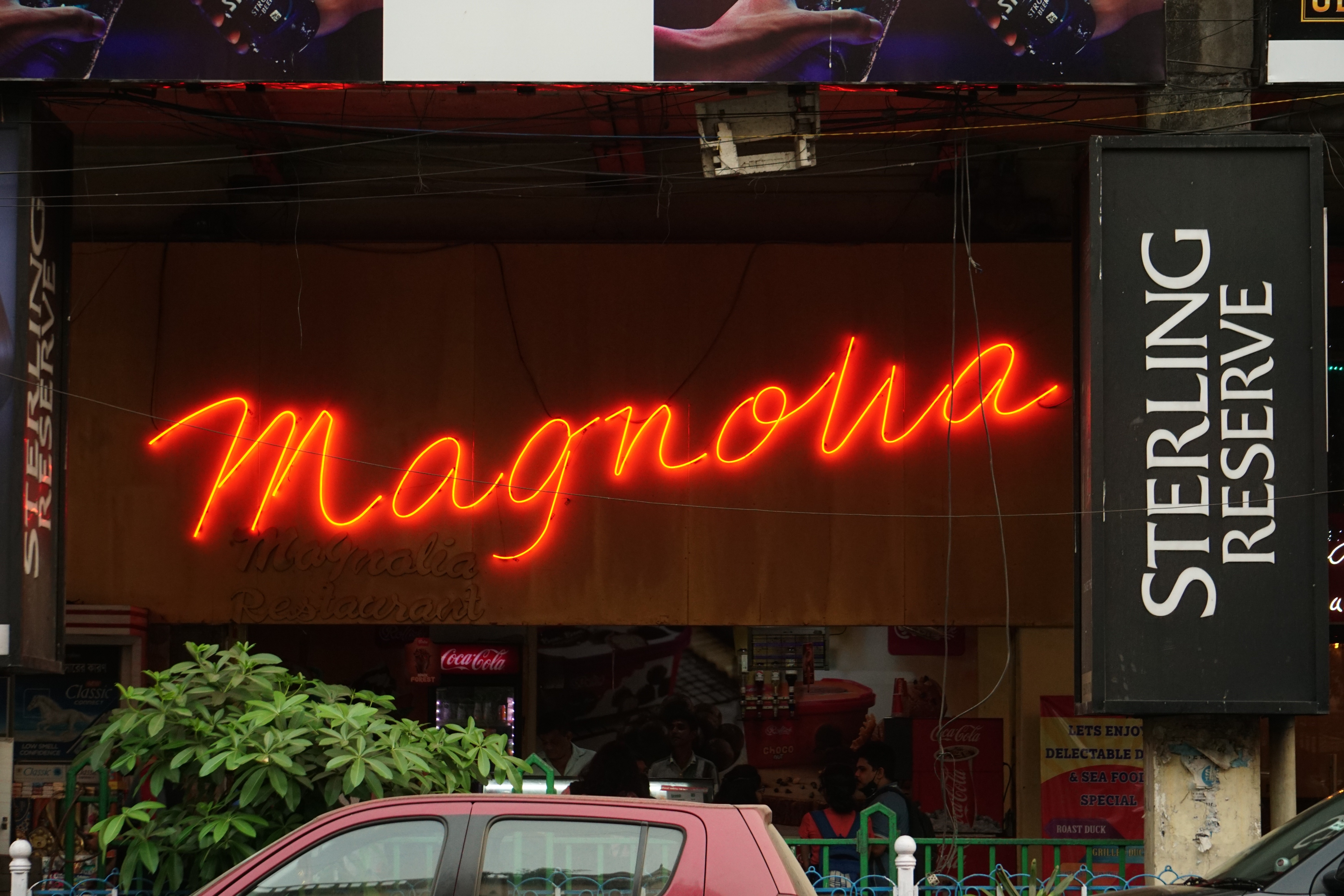 speaker with a half white half green background