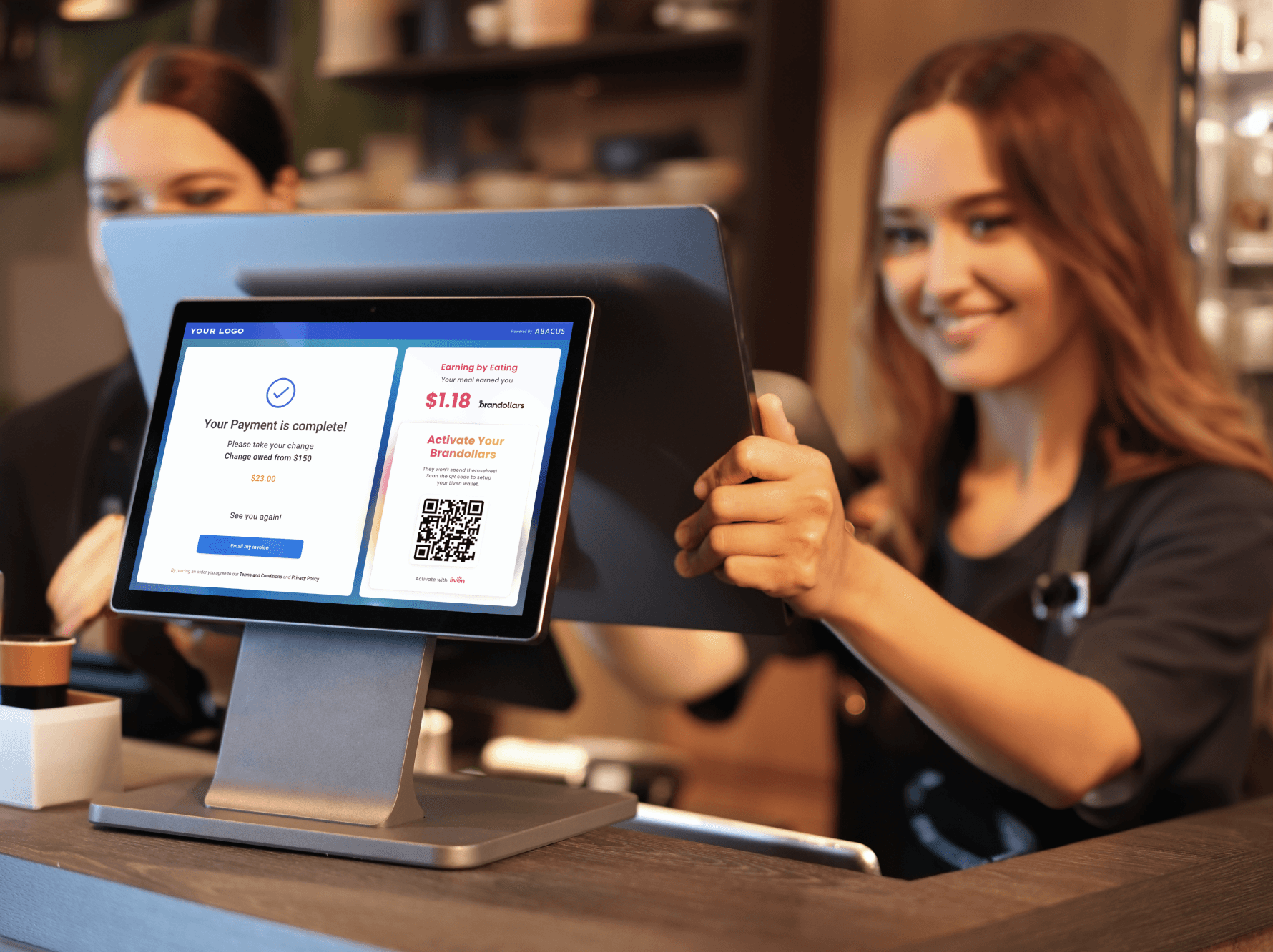 cashier use abacus point of sale