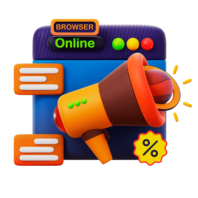 Megaphone promoting for Marketing services