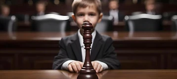 Enfant en audition tribunal.