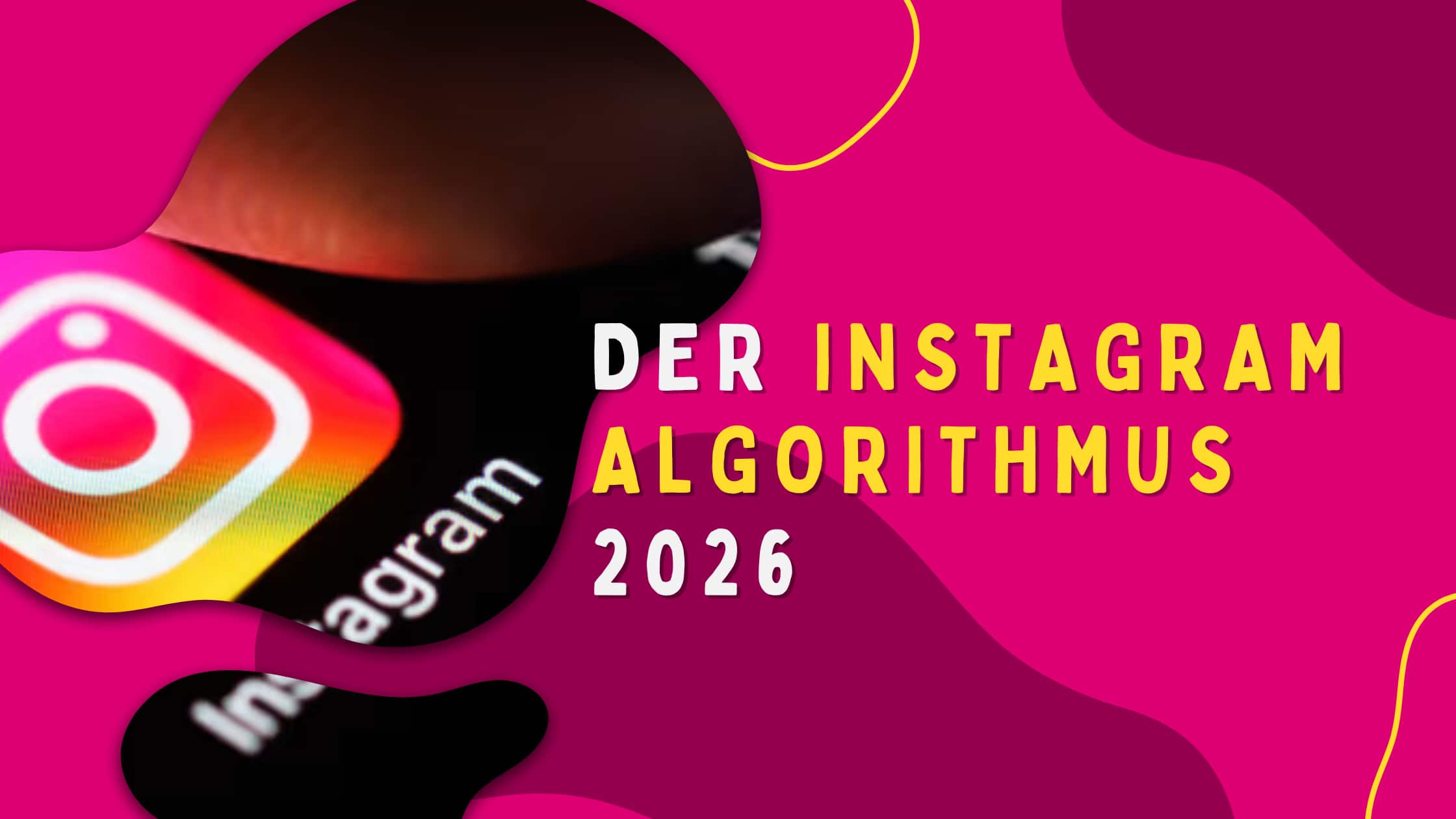 Grafische Darstellung zum Instagram Algorithmus 2026 mit Fokus auf Qualität, Reichweite und Content Bewertung. Visualisierung moderner Social Media Strategien und Algorithmus Logik.