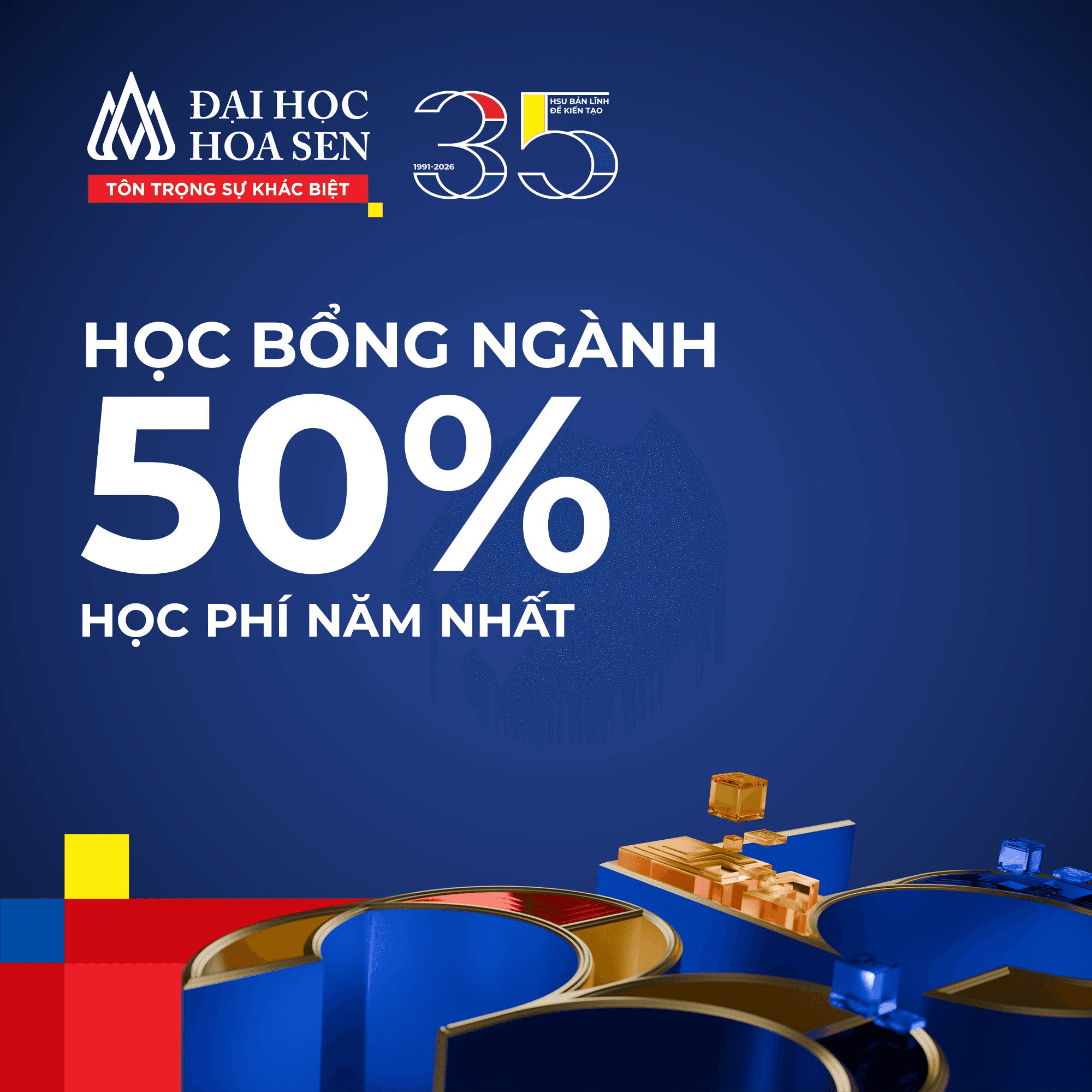 Học bổng Ngành 50% năm 1 của Đại học Hoa Sen