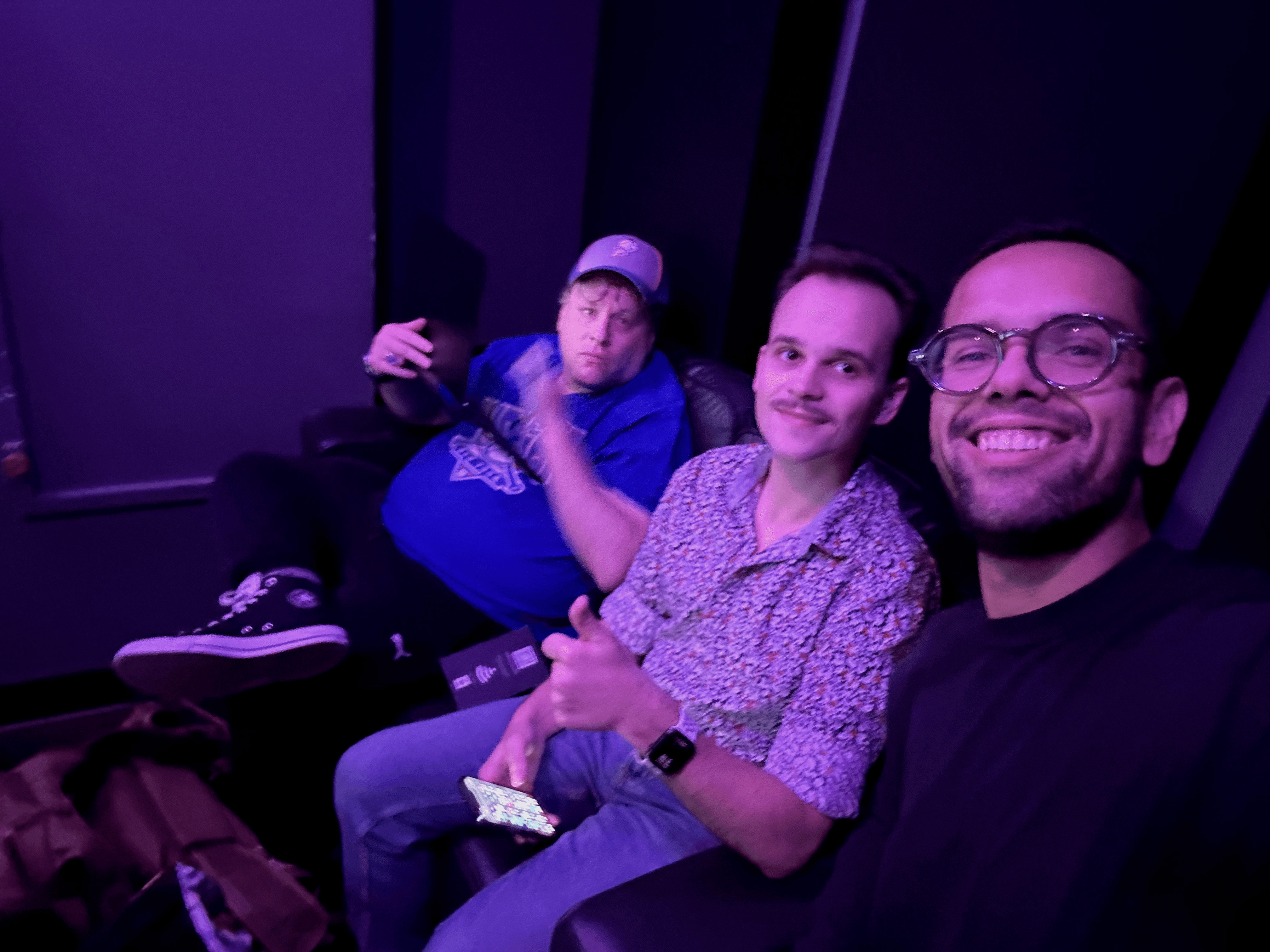 The crew hanging out between sessions