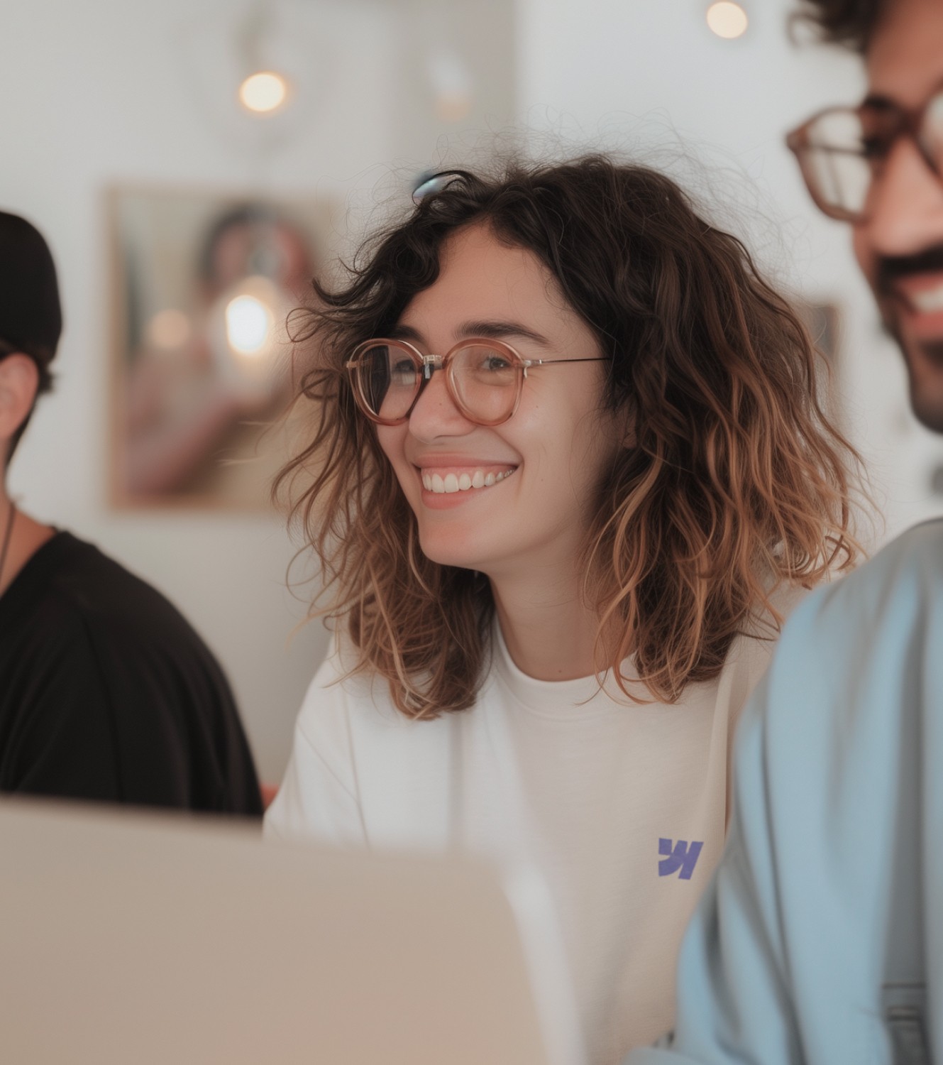 Women smiling