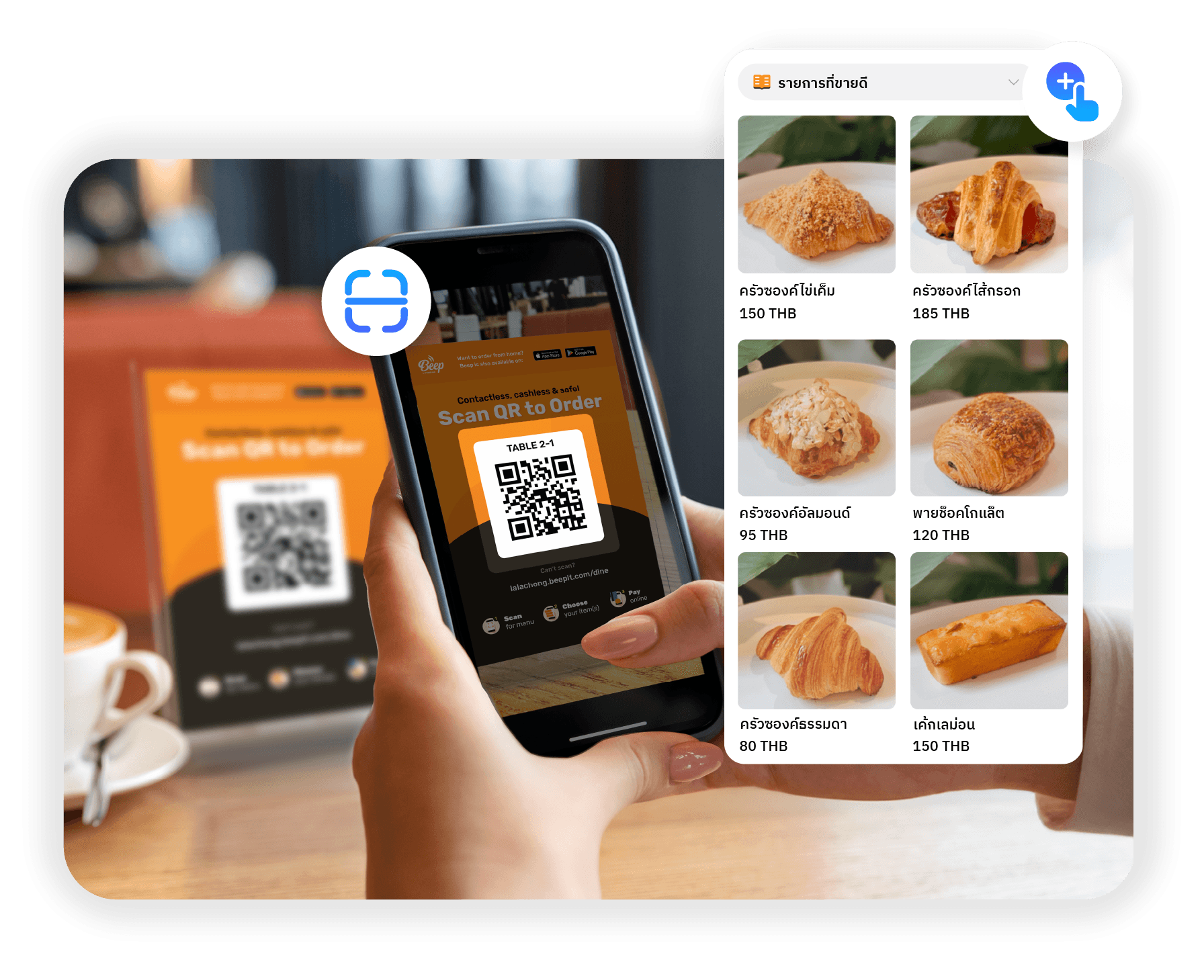 Thai F&B customer placing contactless orders via QR Order & Pay with StoreHub POS.