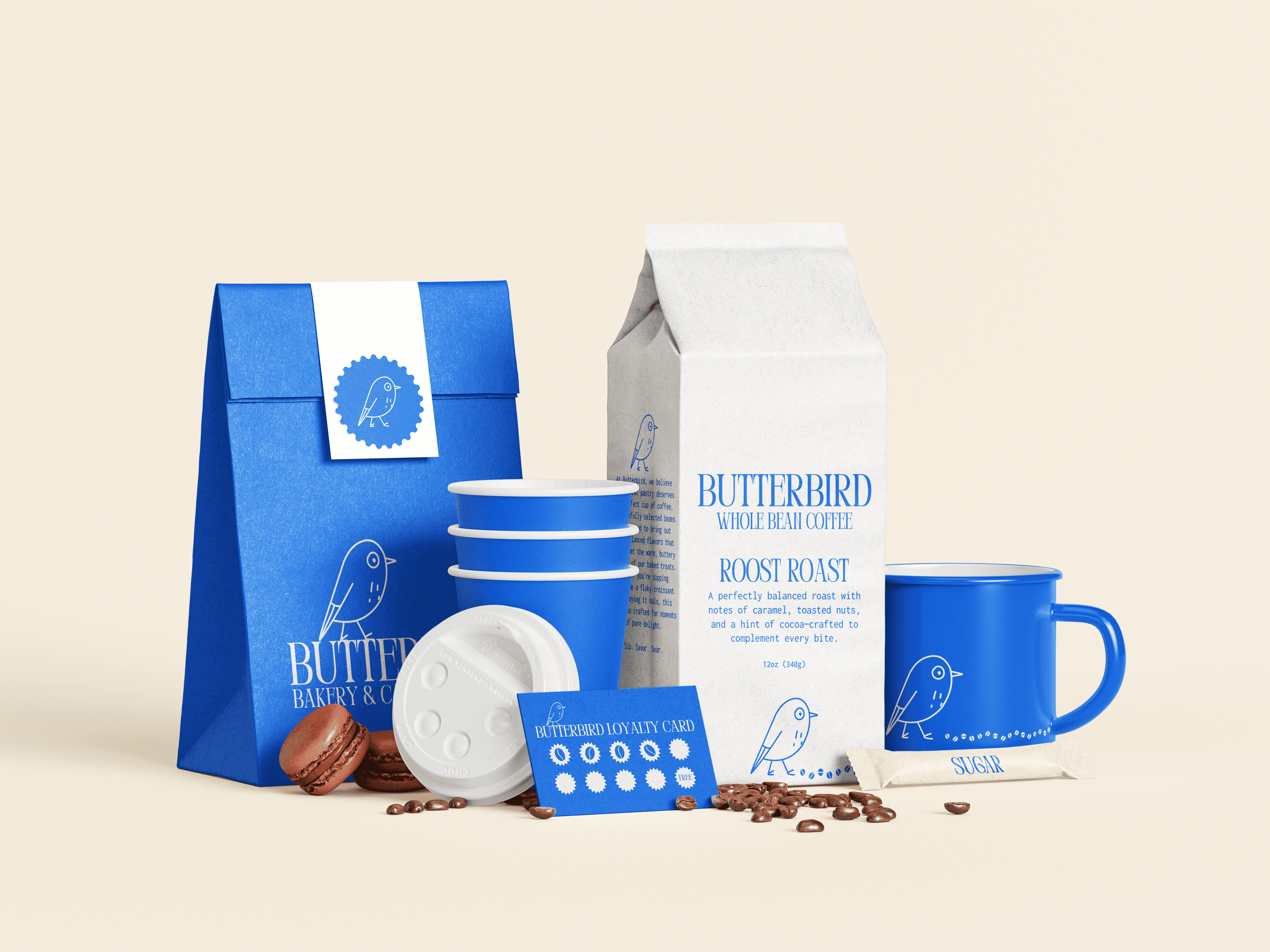 White branded cap with turquoise logo placed on fresh lemons in a red bowl