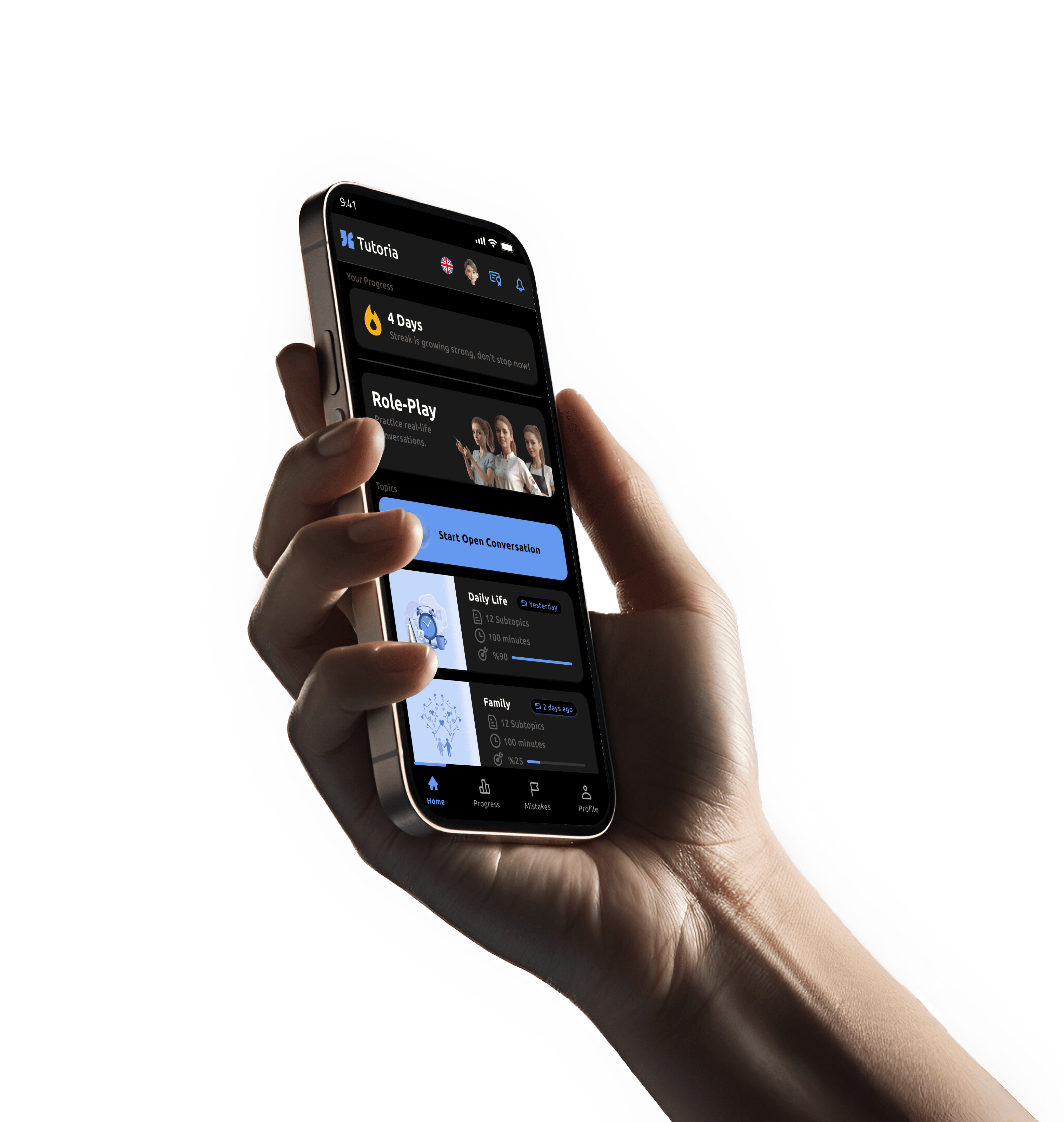 Tutoria AI app screen
