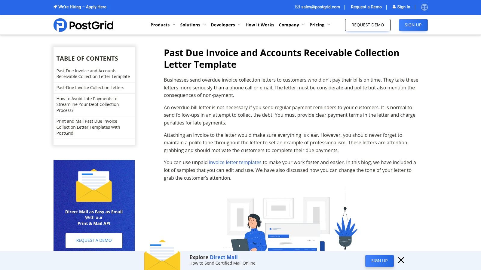 PostGrid, Past-Due A/R Collection Letter Templates (Blog + Examples)