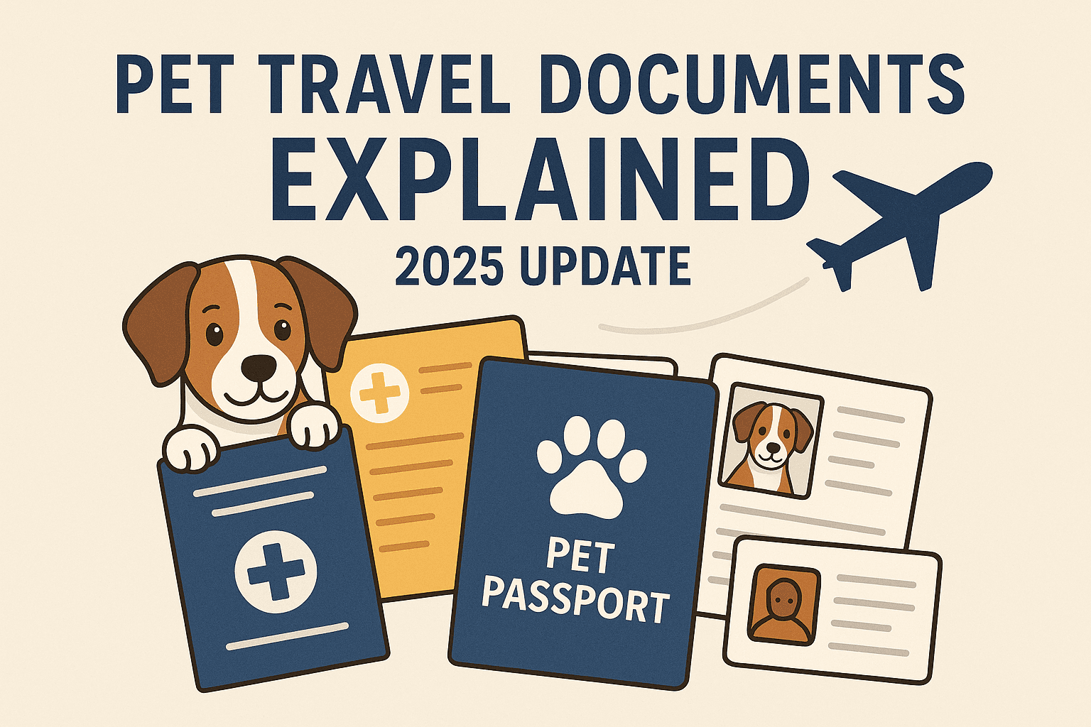 a cartoon dog with a passport