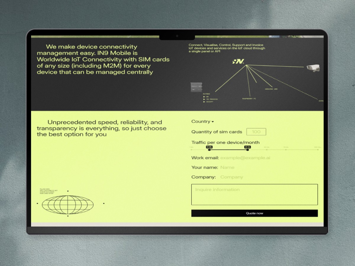 An example of the Work&Go website interface, developed by Codeska
