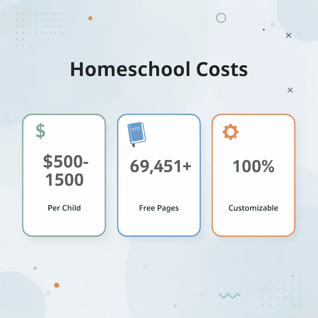 Infographic showing homeschool costs and free resource statistics