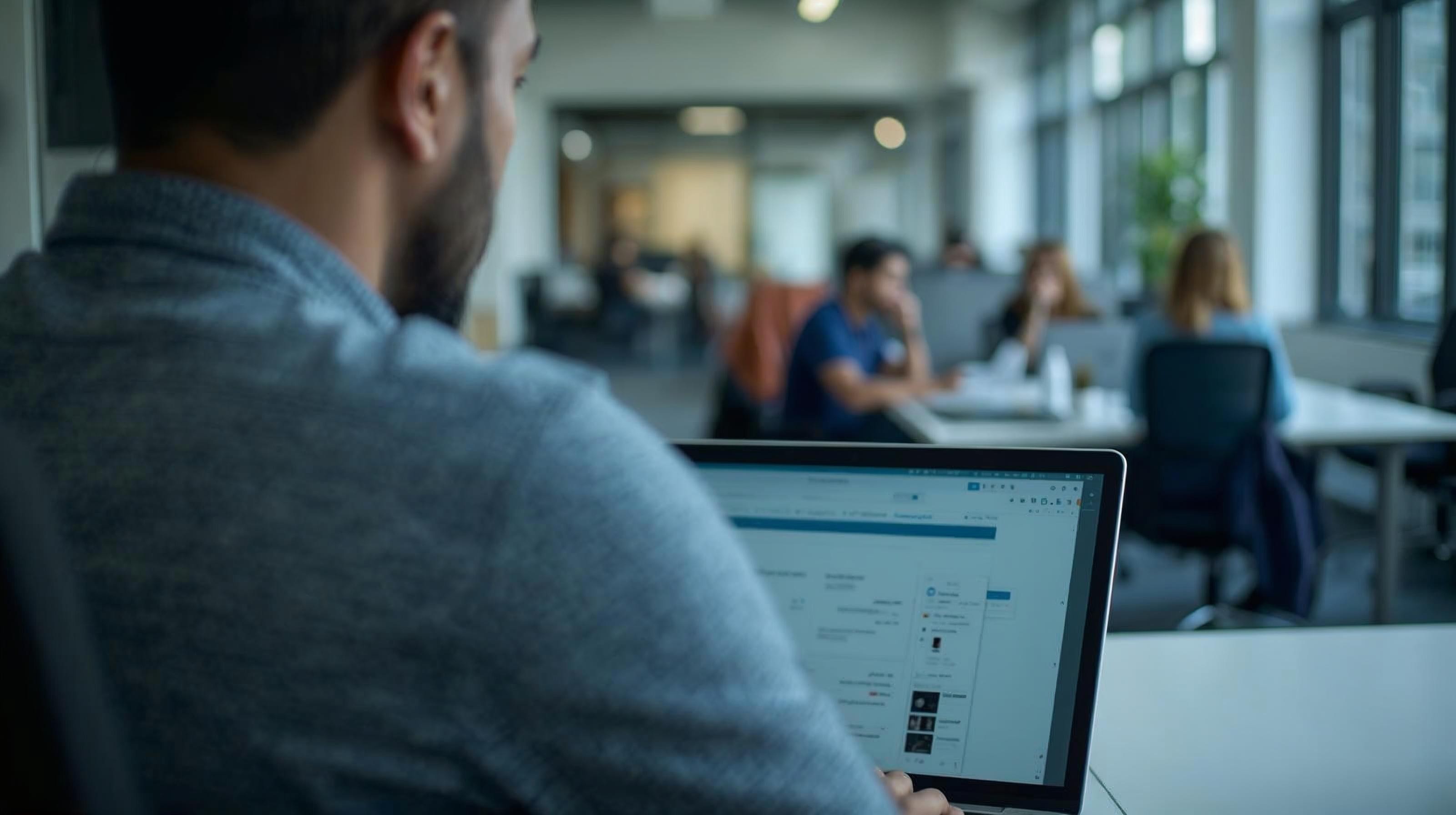 Nonprofit professional sending an email, representing daily recruitment opportunities.