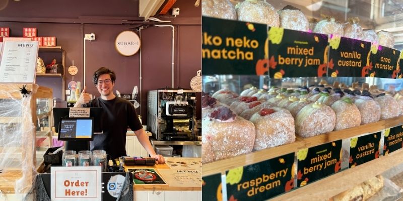 Ilyas, founder of Sugar And I, with the StoreHub POS System | Sugar And I's famous bombolonis