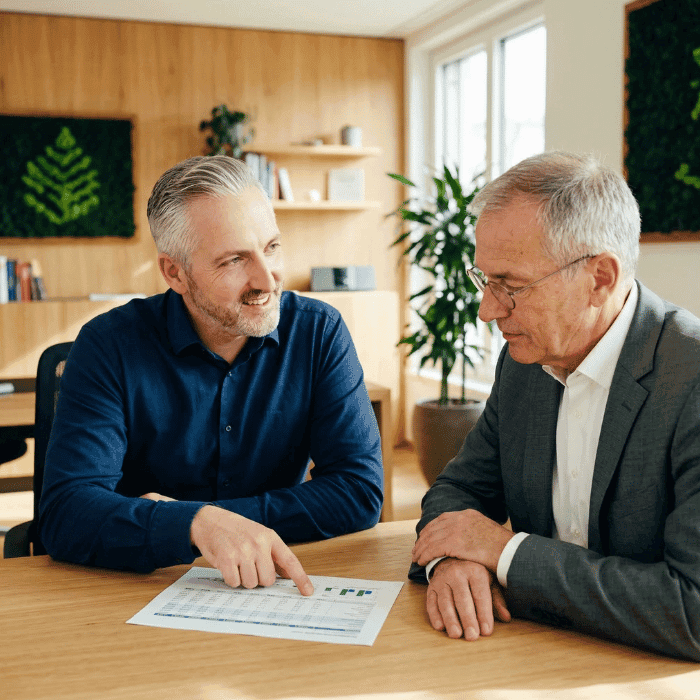 Hannes Weindorf erklärt einem Geschäftsführer die steuerfreie bKV als Sachbezug
