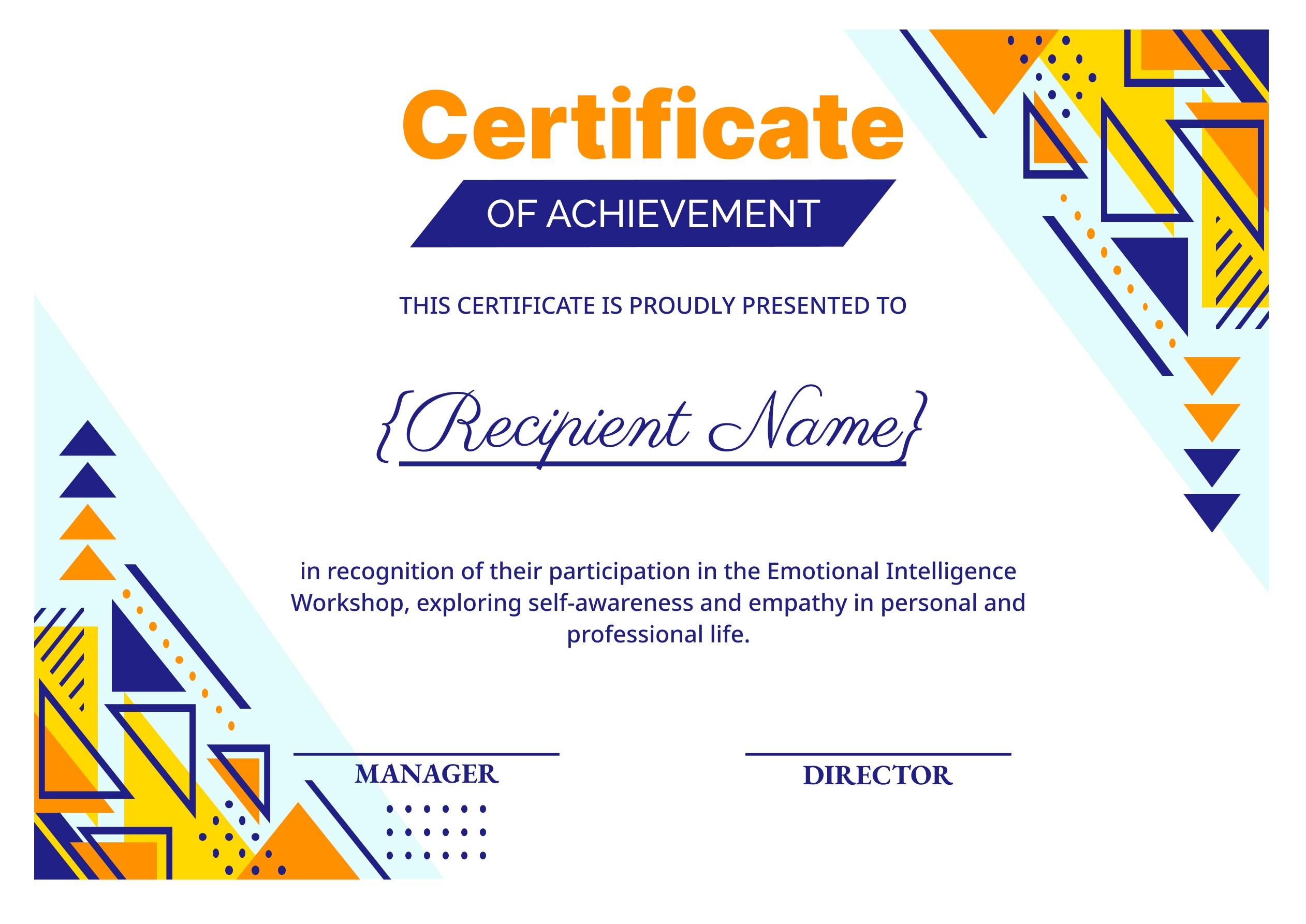 Wauld - Modern and sleek certificate of achievement template