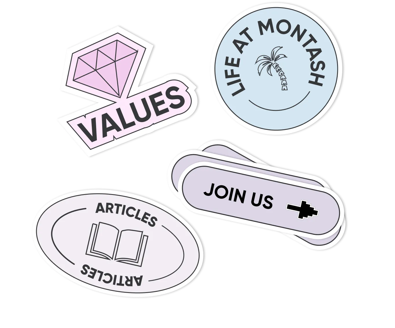 Montash website design unique stickers interactive