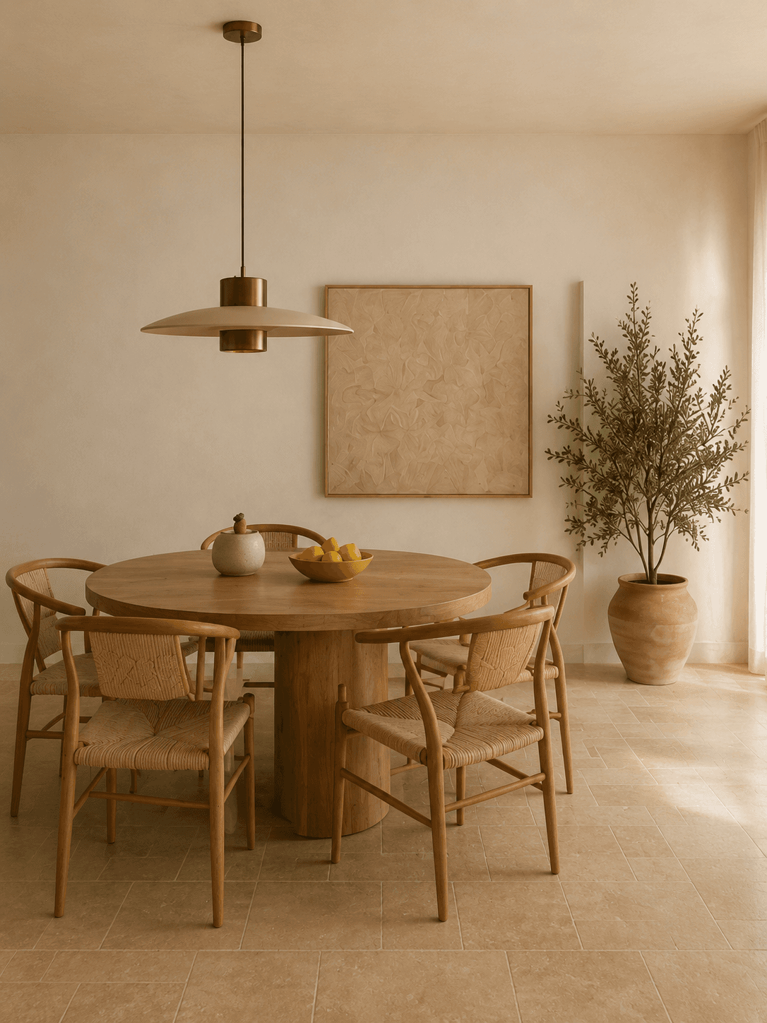 Minimalist Mediterranean dining nook design
