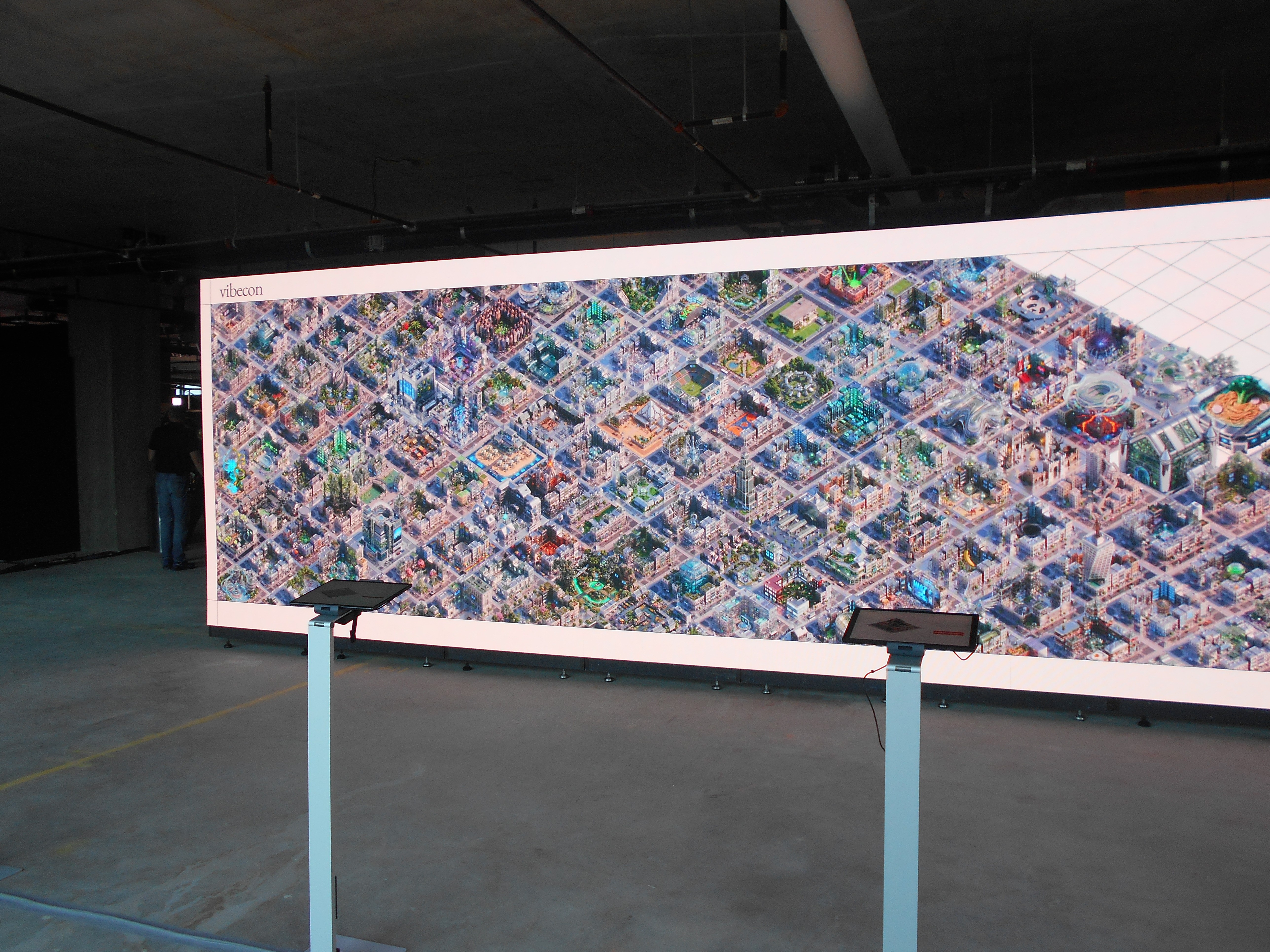 Vibe City running on the installation wall at Vibecon NYC