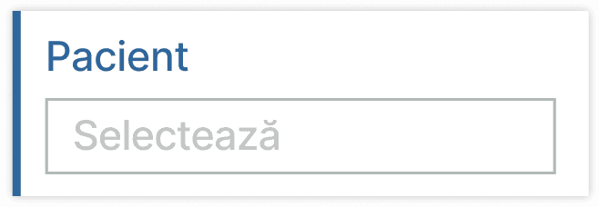 Selecție pacient pentru gestionarea fișelor medicale