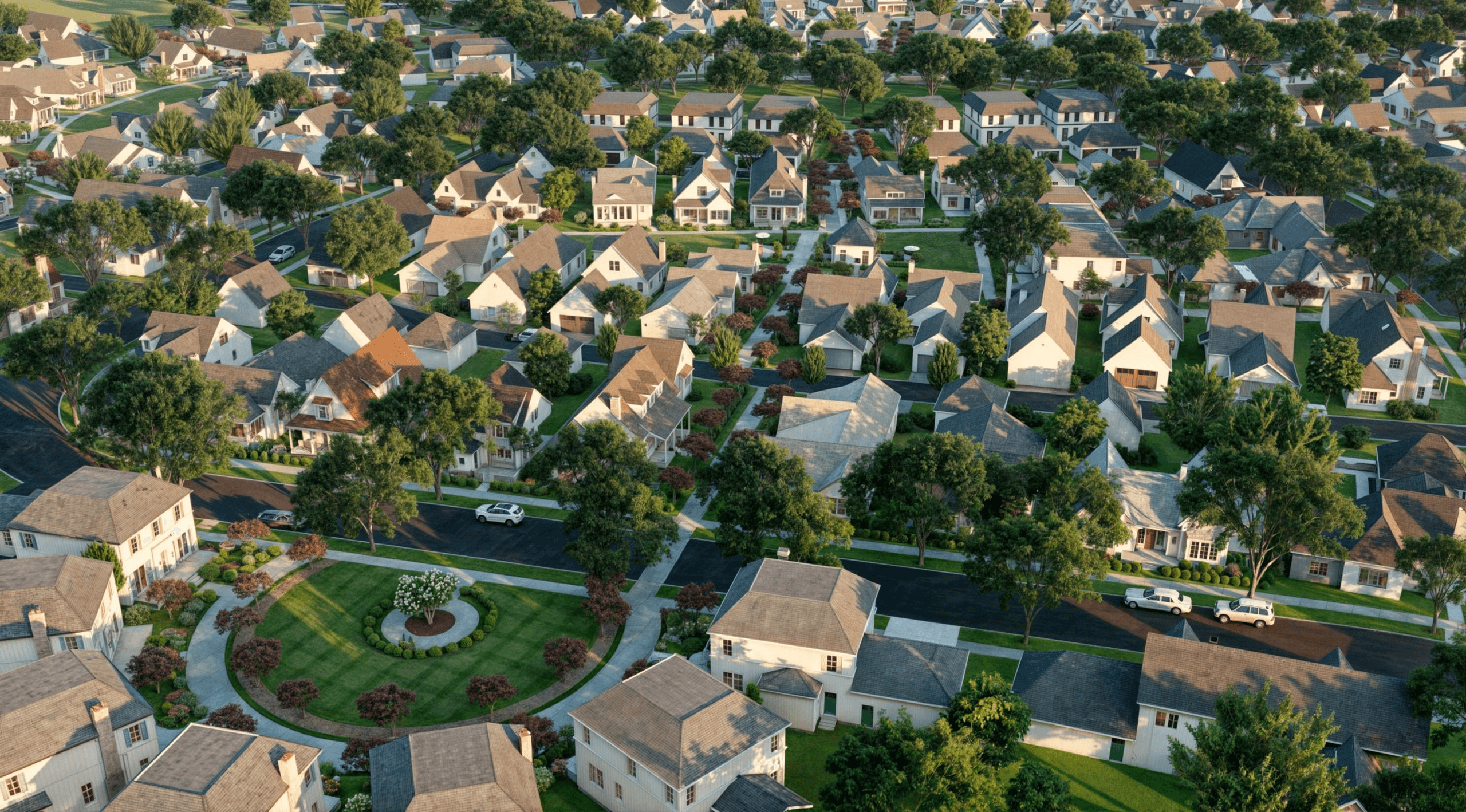 Homes lining walkable streets in Woodbury neighborhood, Moscow Idaho