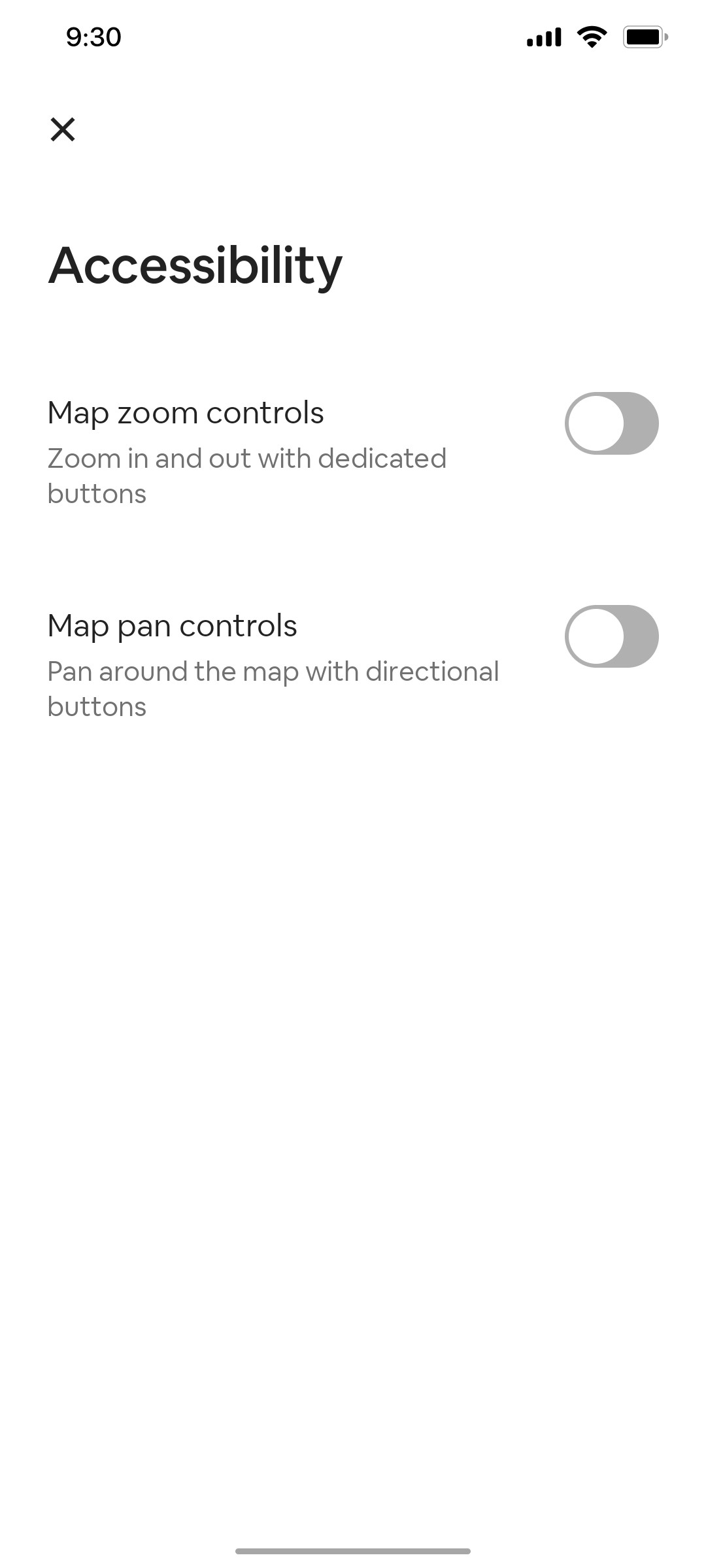 Airbnb Accessibility screen
