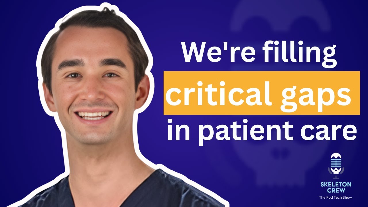 Dr. Zack Timmons discussing Tether Supervision's innovative virtual and on-site contrast supervision services on "The Skeleton Crew" podcast, emphasizing patient safety, expanded service hours, and technologist empowerment.
