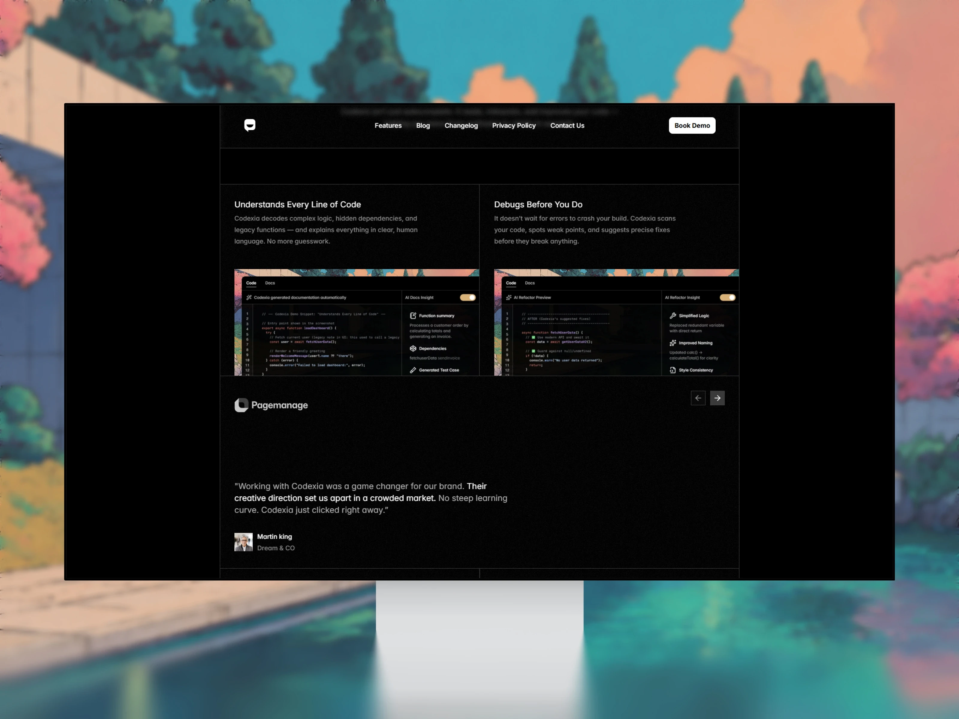 Meridian logo preview tablet