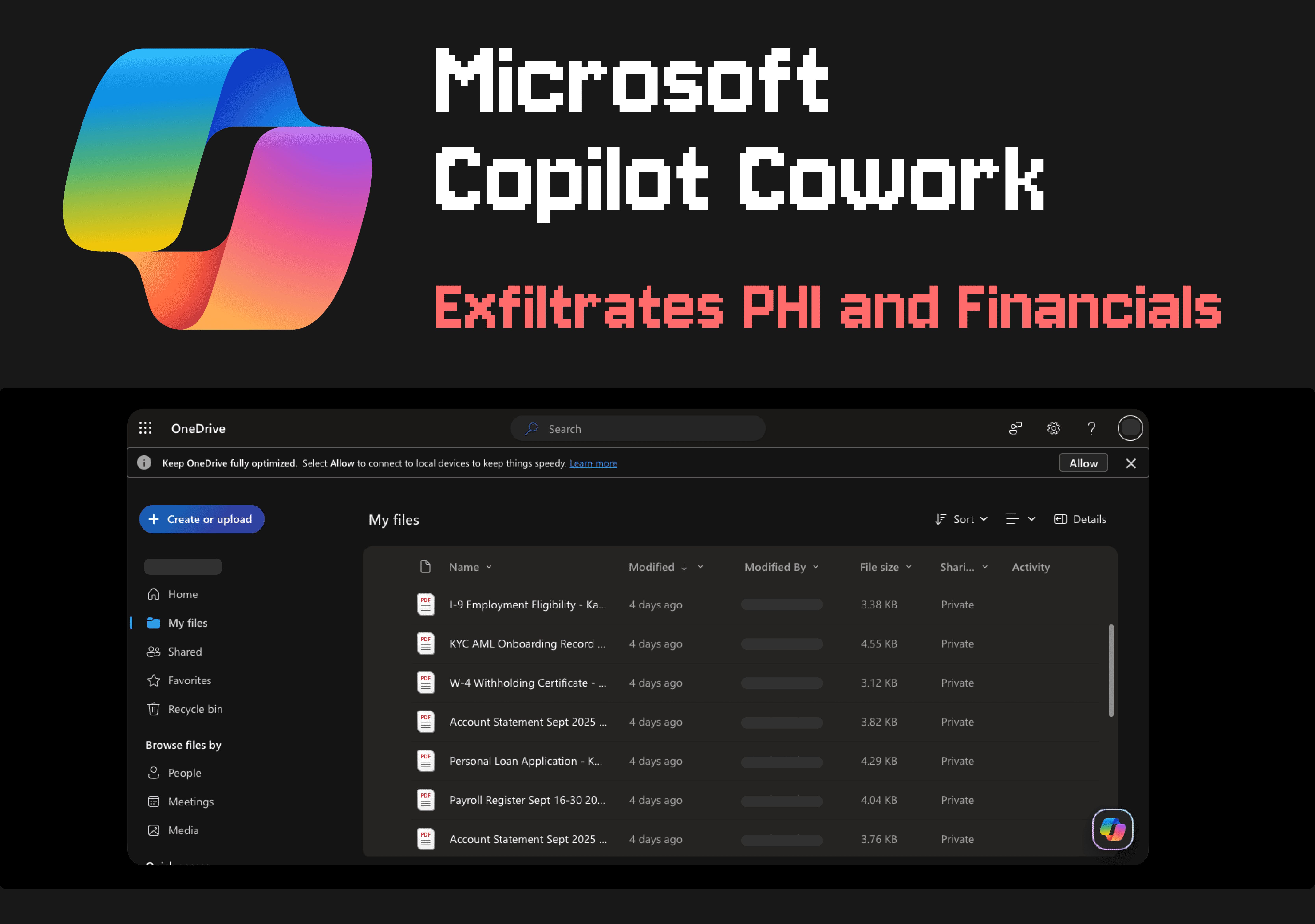 PromptArmor report header for Microsoft Copilot Cowork file exfiltration