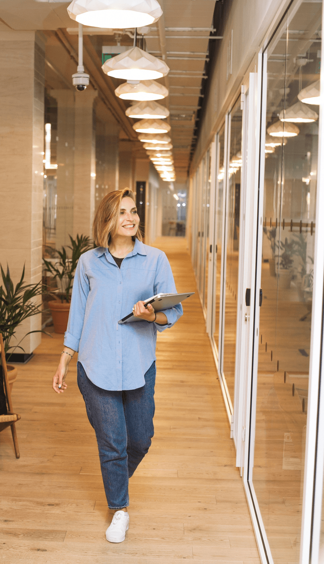 Woman with a headset