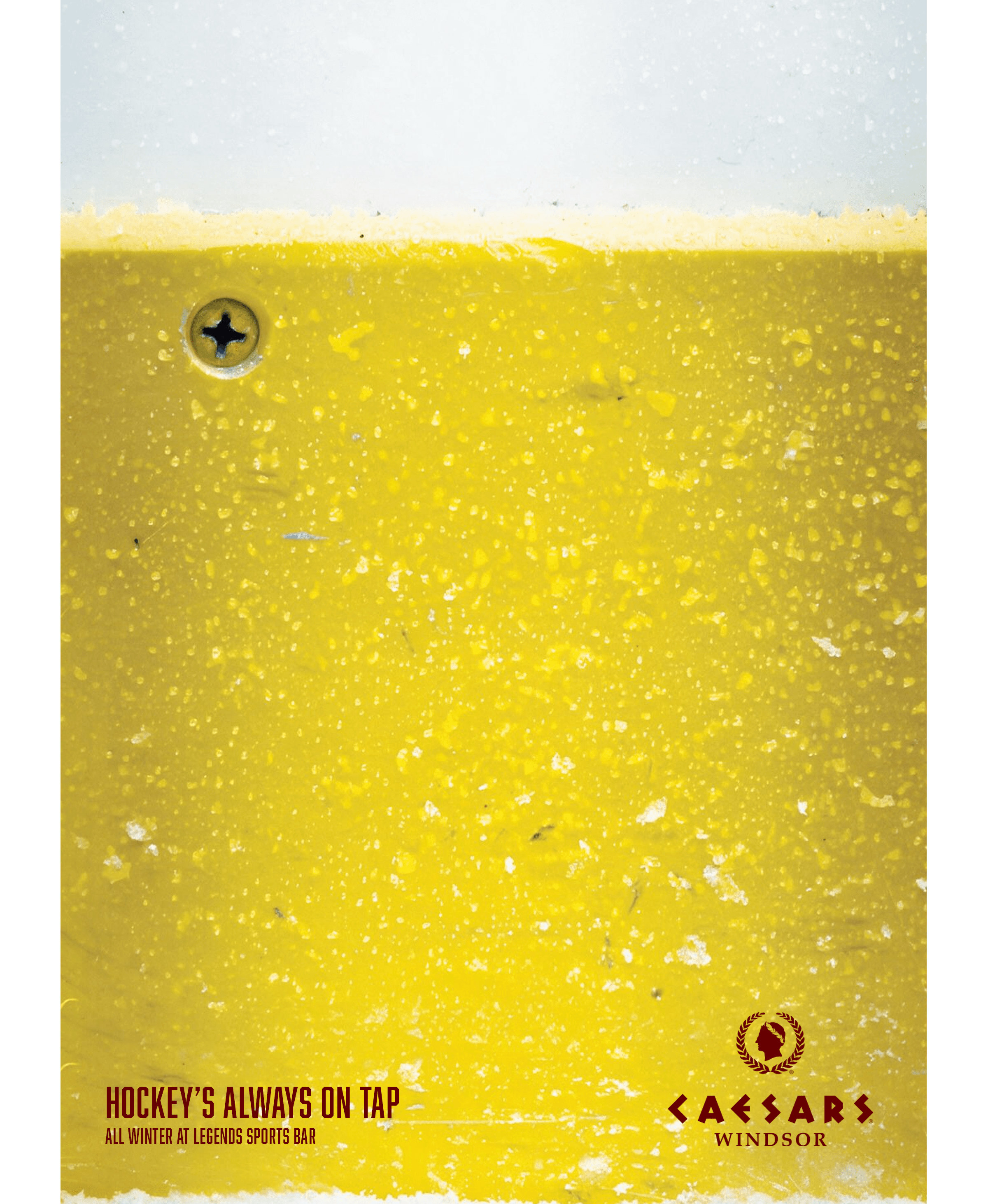 Responsible gaming print advertisement featuring a puck board