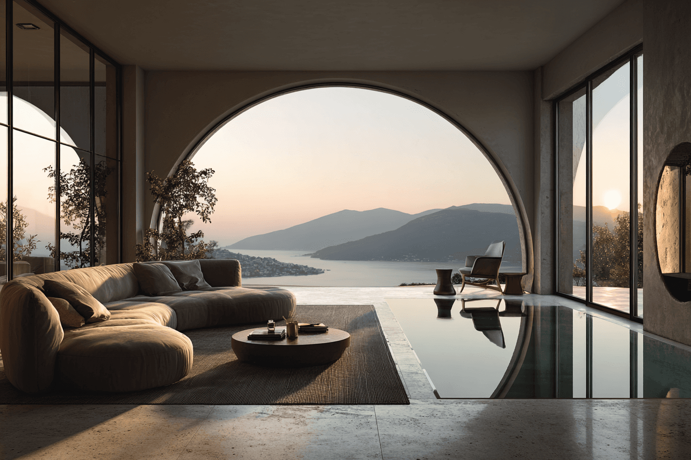 a room with a chair and a table