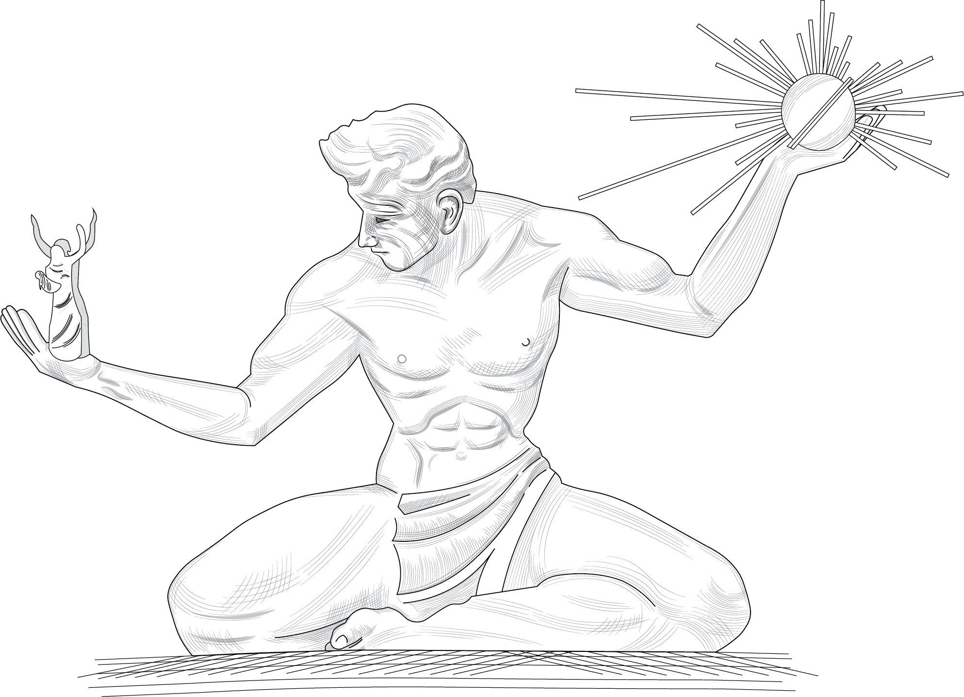 Image of a man weighing two decisions