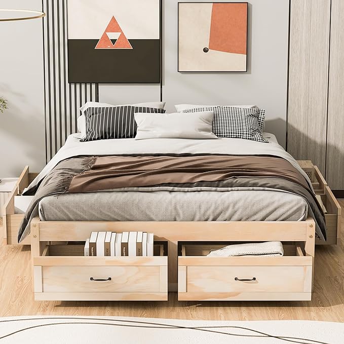 Enjoy a seamless blend of form and function with the queen platform bed with storage no headboard, tailored for you.