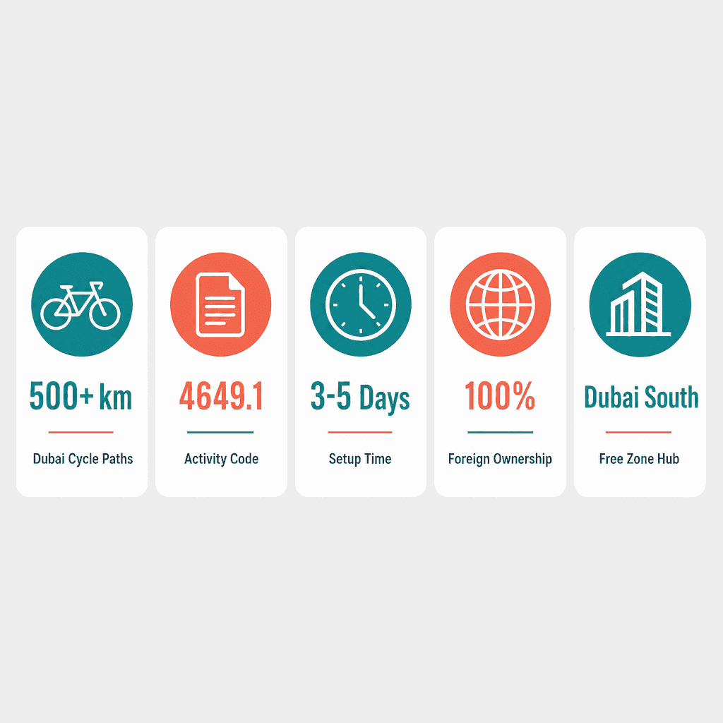 Infographic: Bicycles & Accessories Wholesale Trading License in Dubai