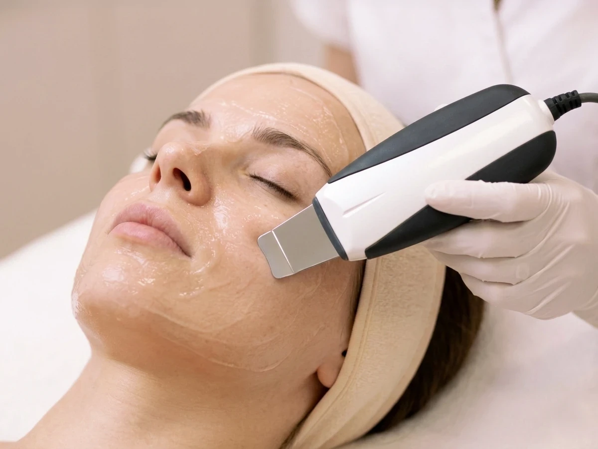 Ultraskaņas aparātrpocedūra sejas ādas kopšanai