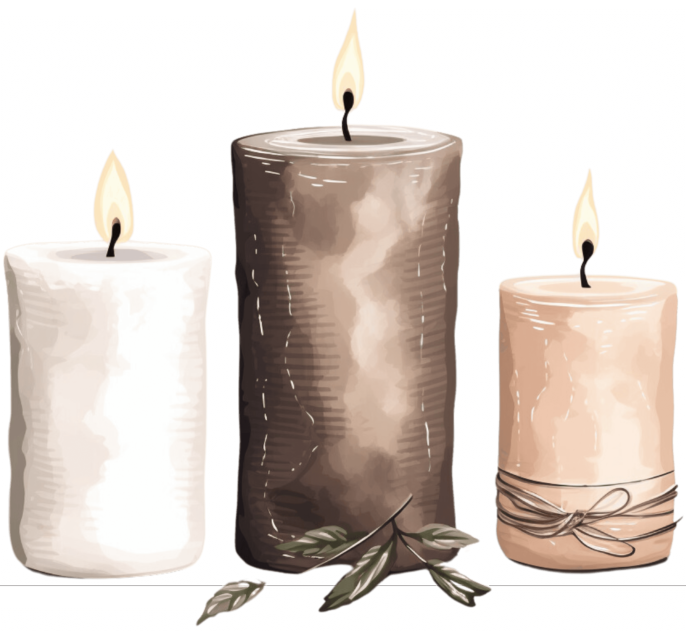 3 pillar candles