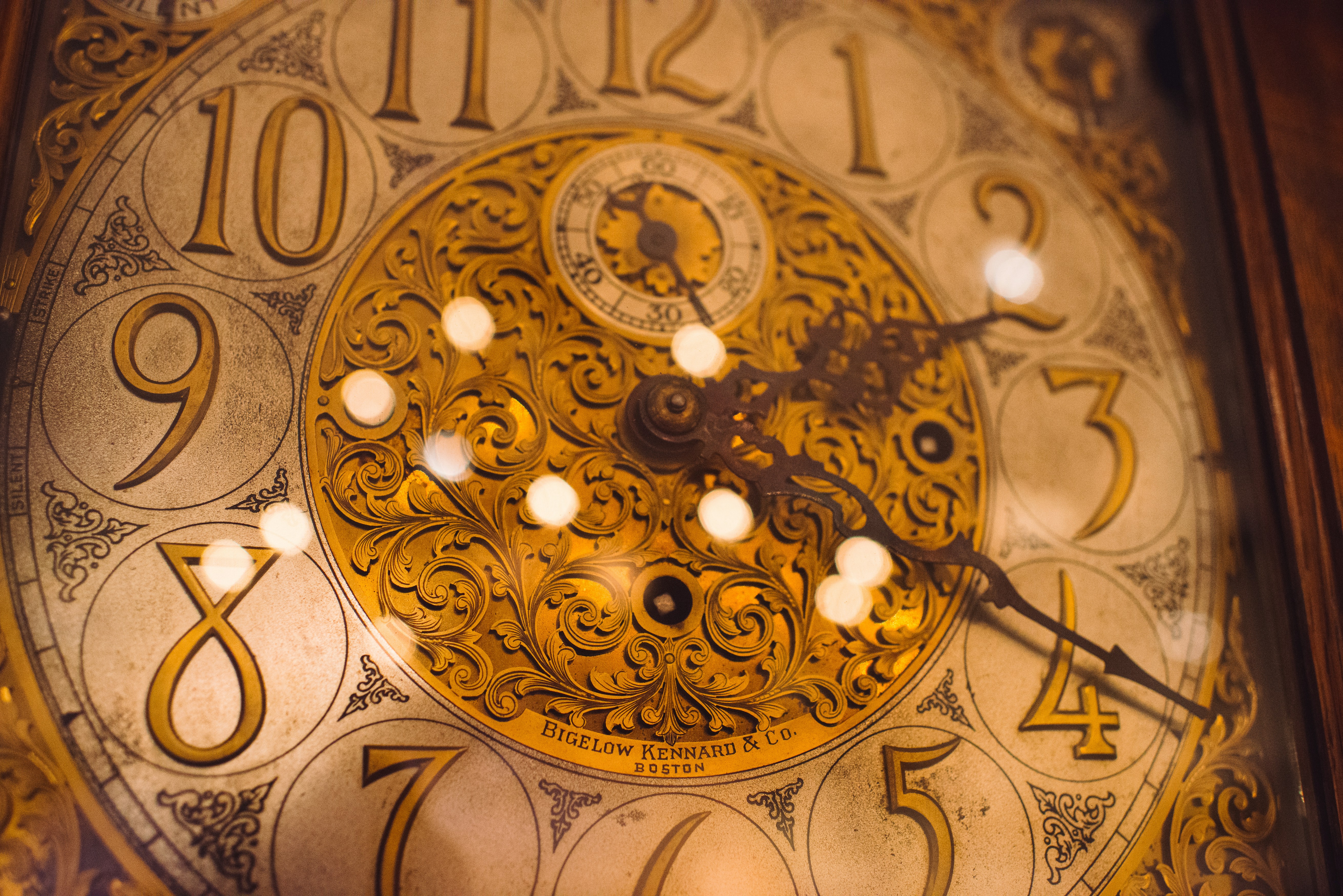 brown and black floral round ceiling