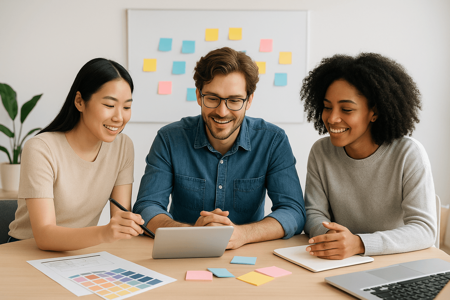 Woman with color palette