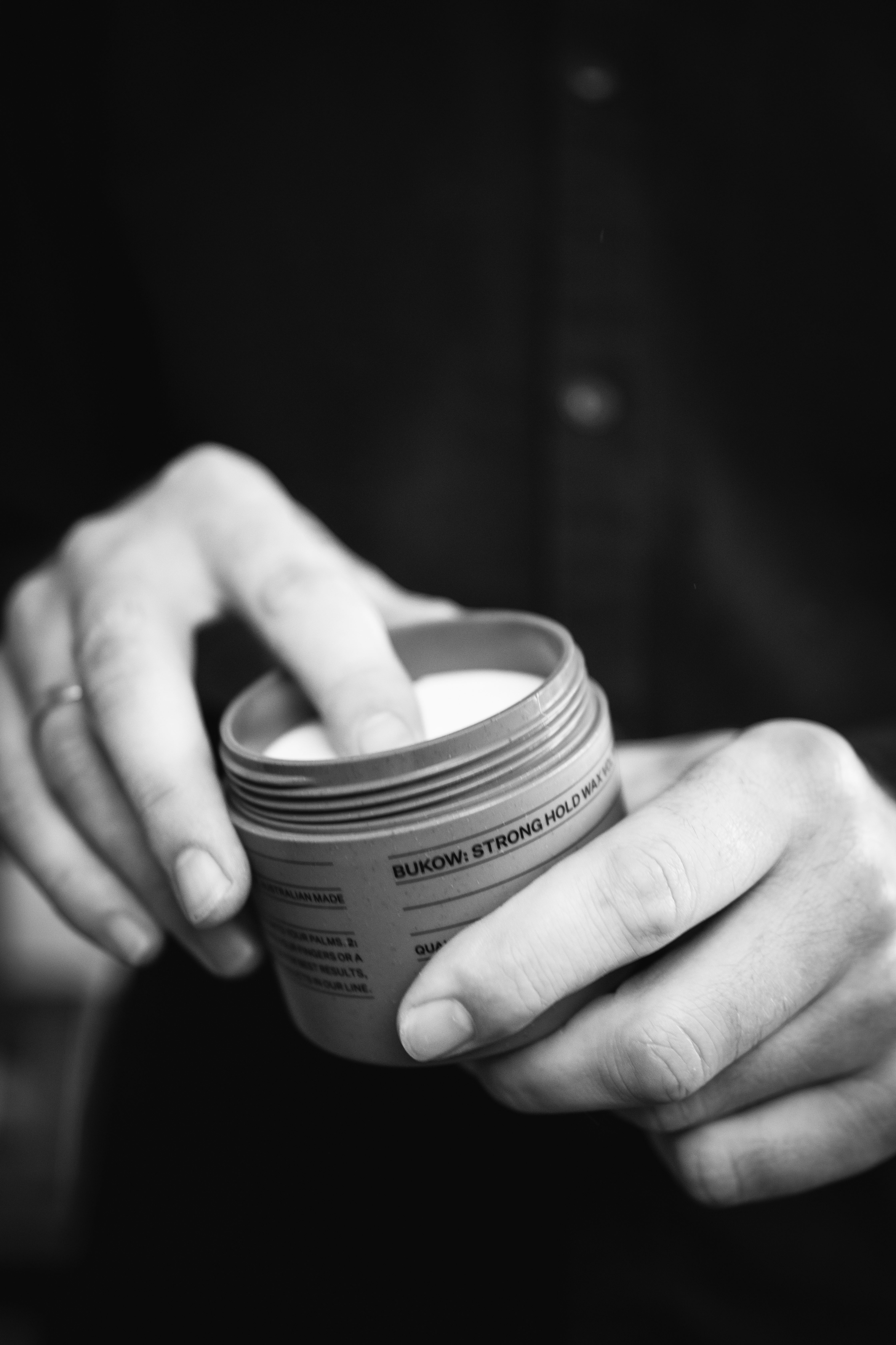 Detail photo of someone using the product For Barberian Mens Grooming by Craate Creative