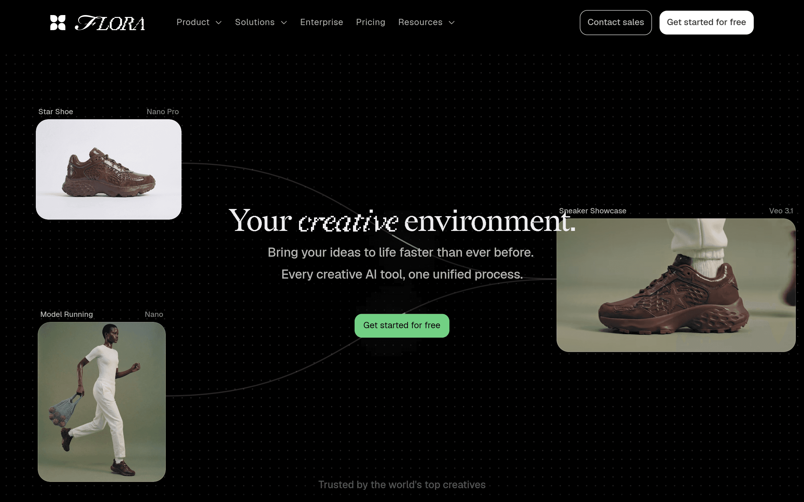 FLORA homepage, the best AI fashion design tool for teams