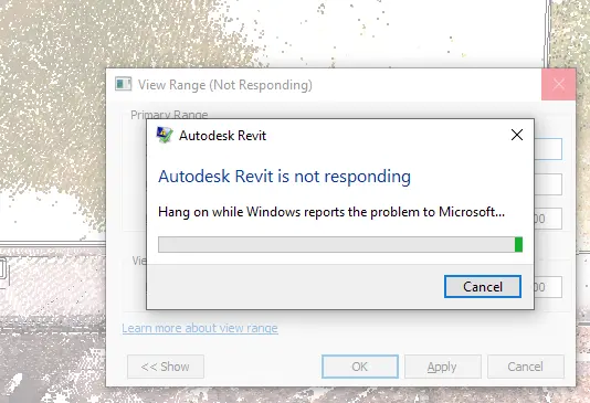 Autodesk Revit is not Responding - Revit closes immediately, image