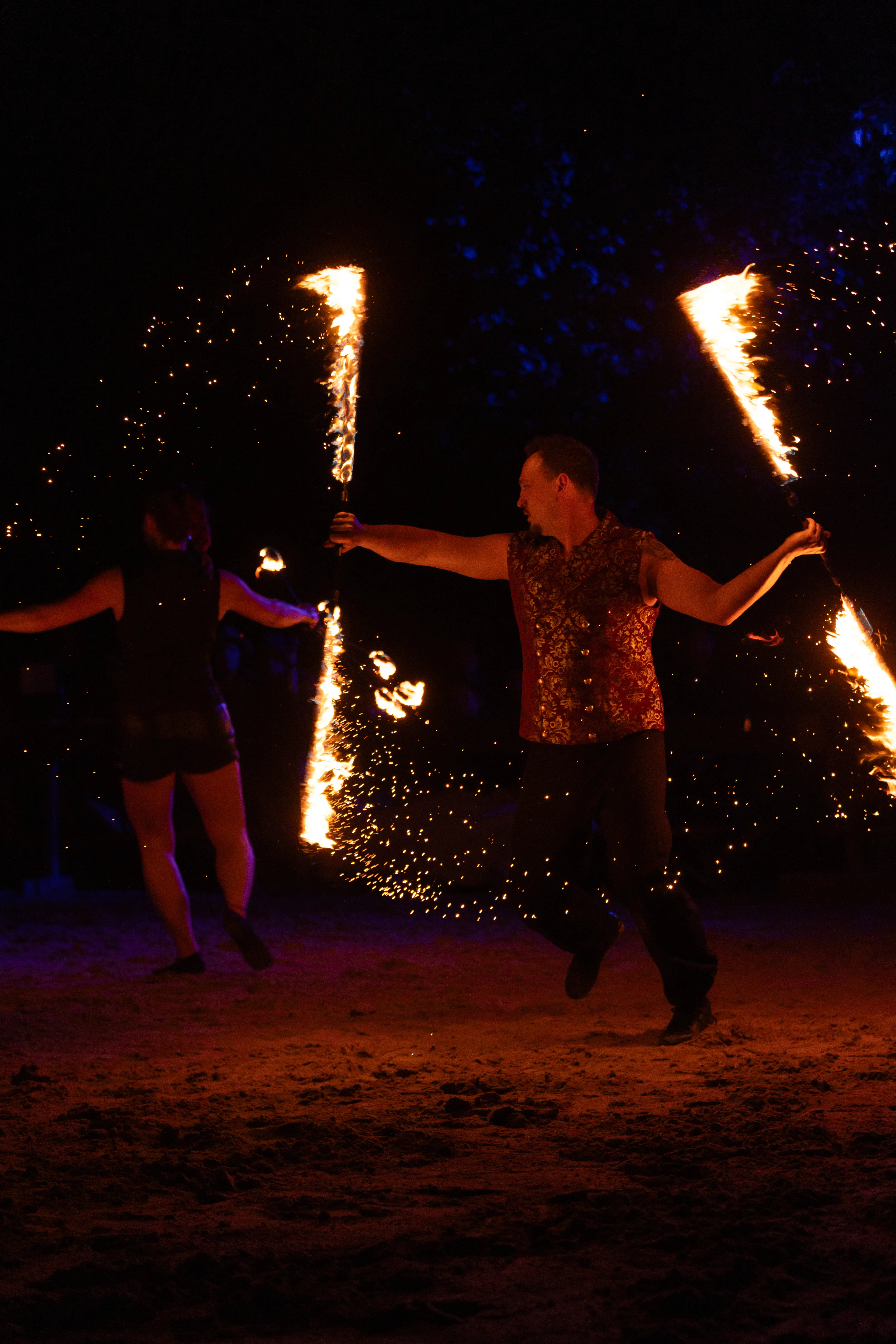 Feuershow auf einer Firmenfeier