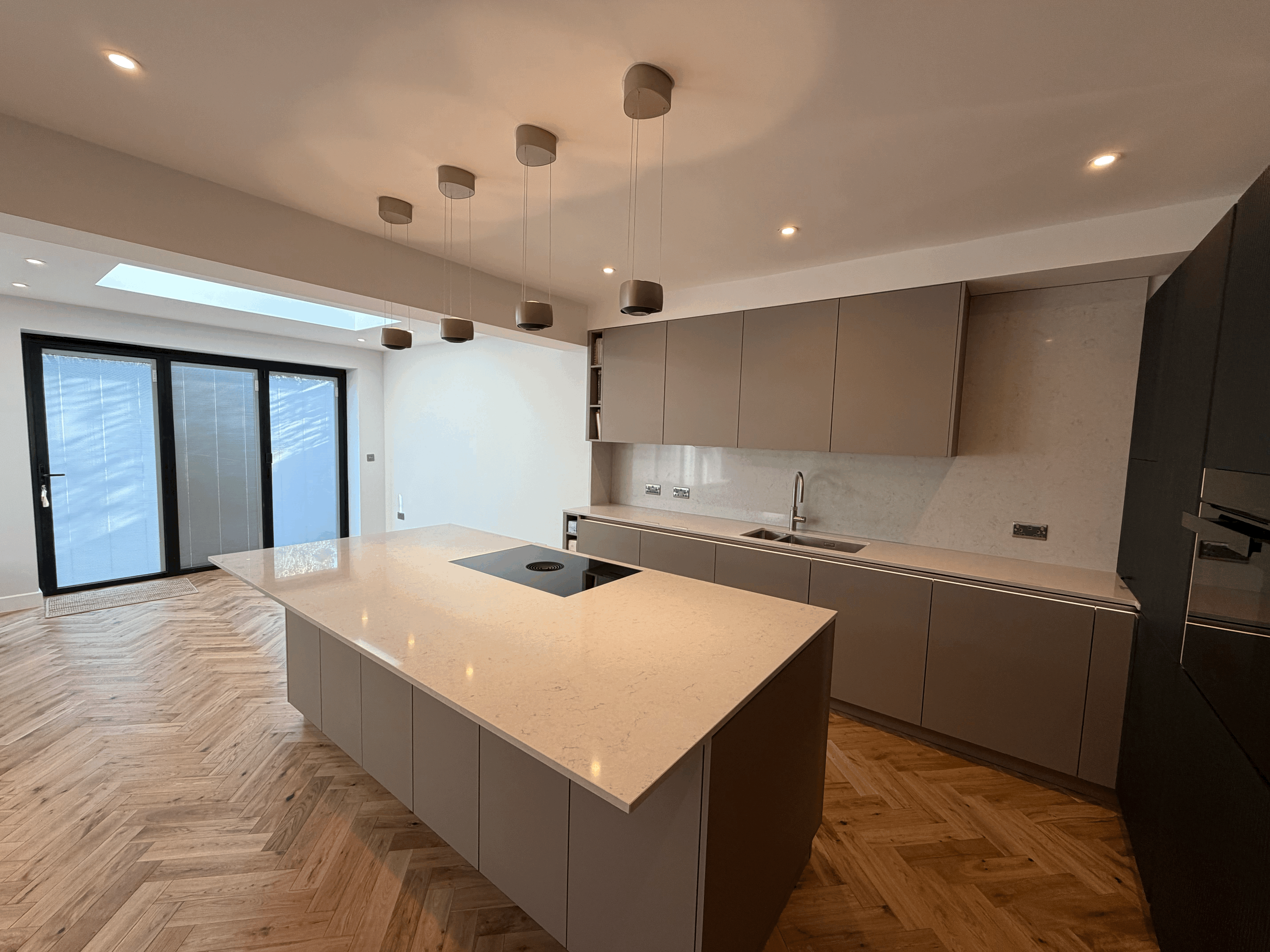 luxury bathroom door opened rear view
