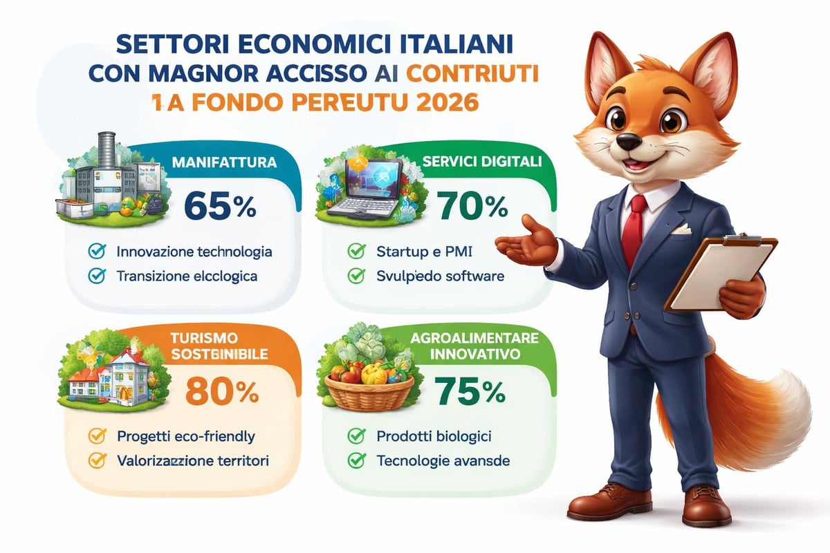 Settori ammissibili fondo perduto