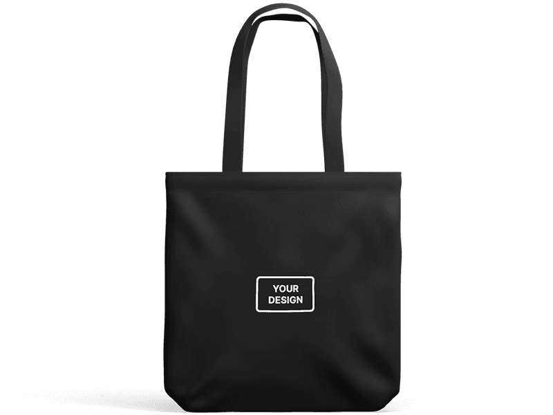 Durable recycled cotton/poly tote bag with reinforced handles.