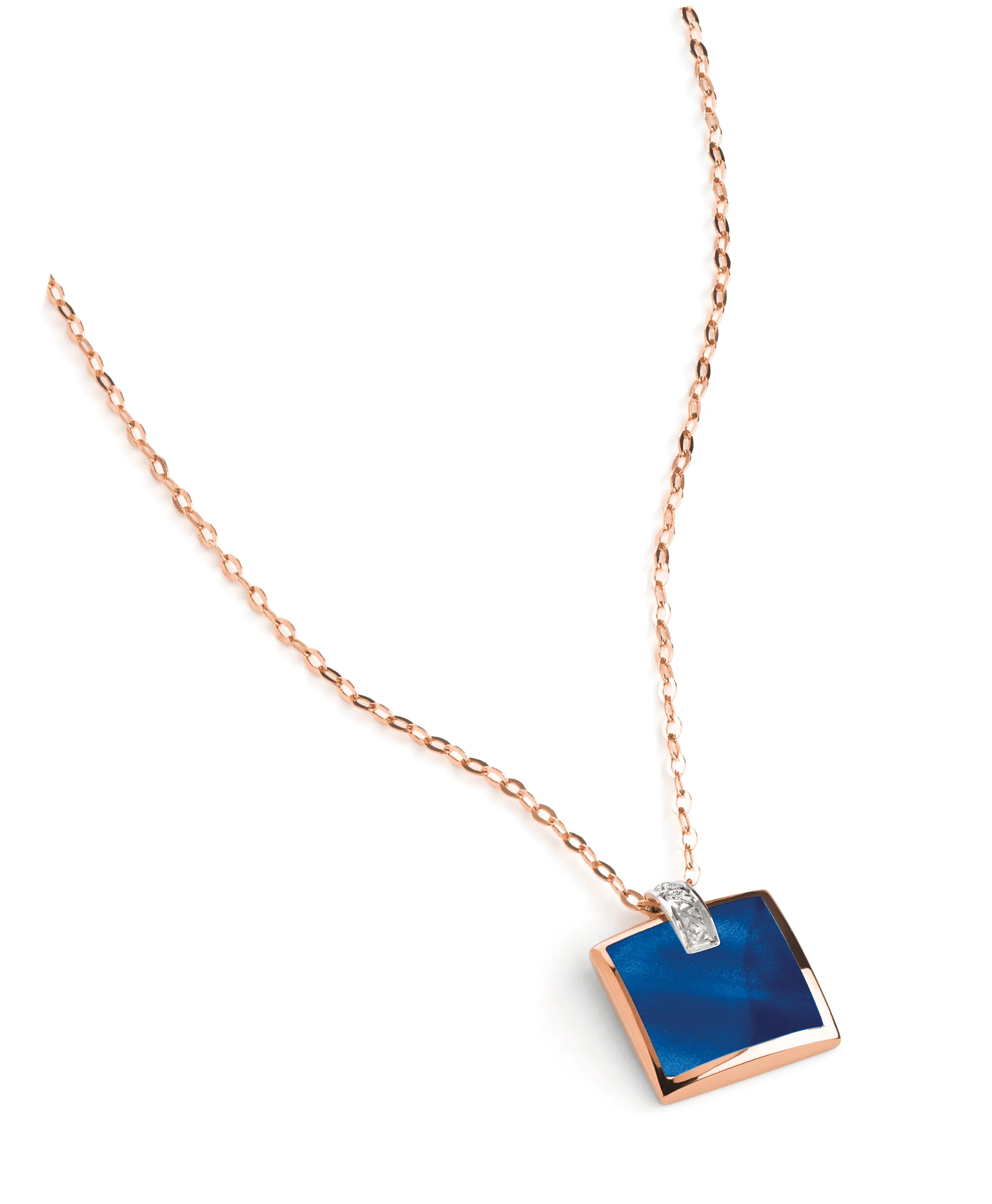 Collier Clozeau – Or rose · résine blanche nacrée